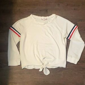 NWOT Pink Rose Extremely Soft White Crop Top sz L